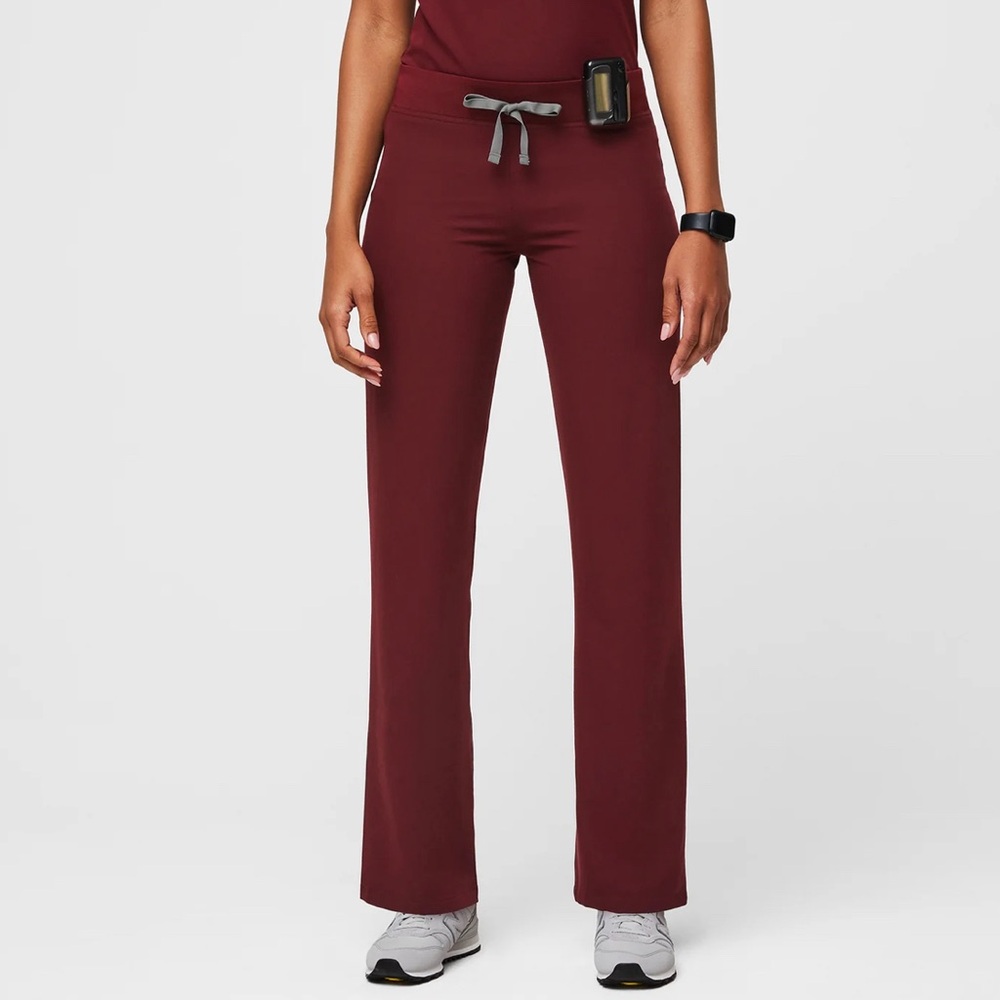 Figs burgundy Livingston basic scrub pants